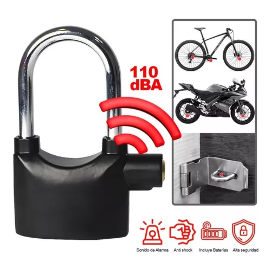 Miniatura 4 de Candado Alarma Grande De Seguridad